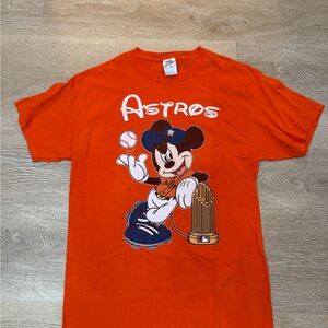Vintage Disney Mickey Mouse Houston Astros World Series MLB Shirt Sz M